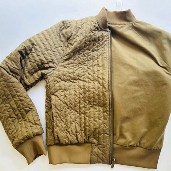 Lululemon Non-Stop Bomber 6 *Reversible Artifact Tan Quilted Puffer Coat Jacket - Picture 10 of 11